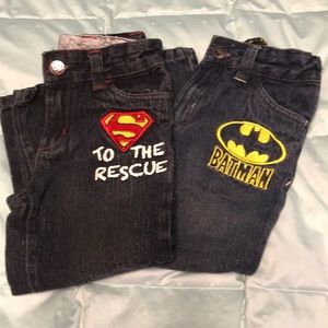 Batman and Superman jeans size 3T